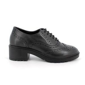 IGI&Co Women's Black Leather Heeled Lace Ups Dress Shoes Size 38
